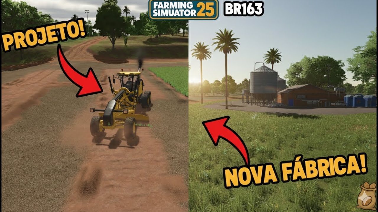 TRANSFORMEI A FAZENDA: Paisagismo e Industrialização no FS25 #fs25 #farmingsimulator25 #br163