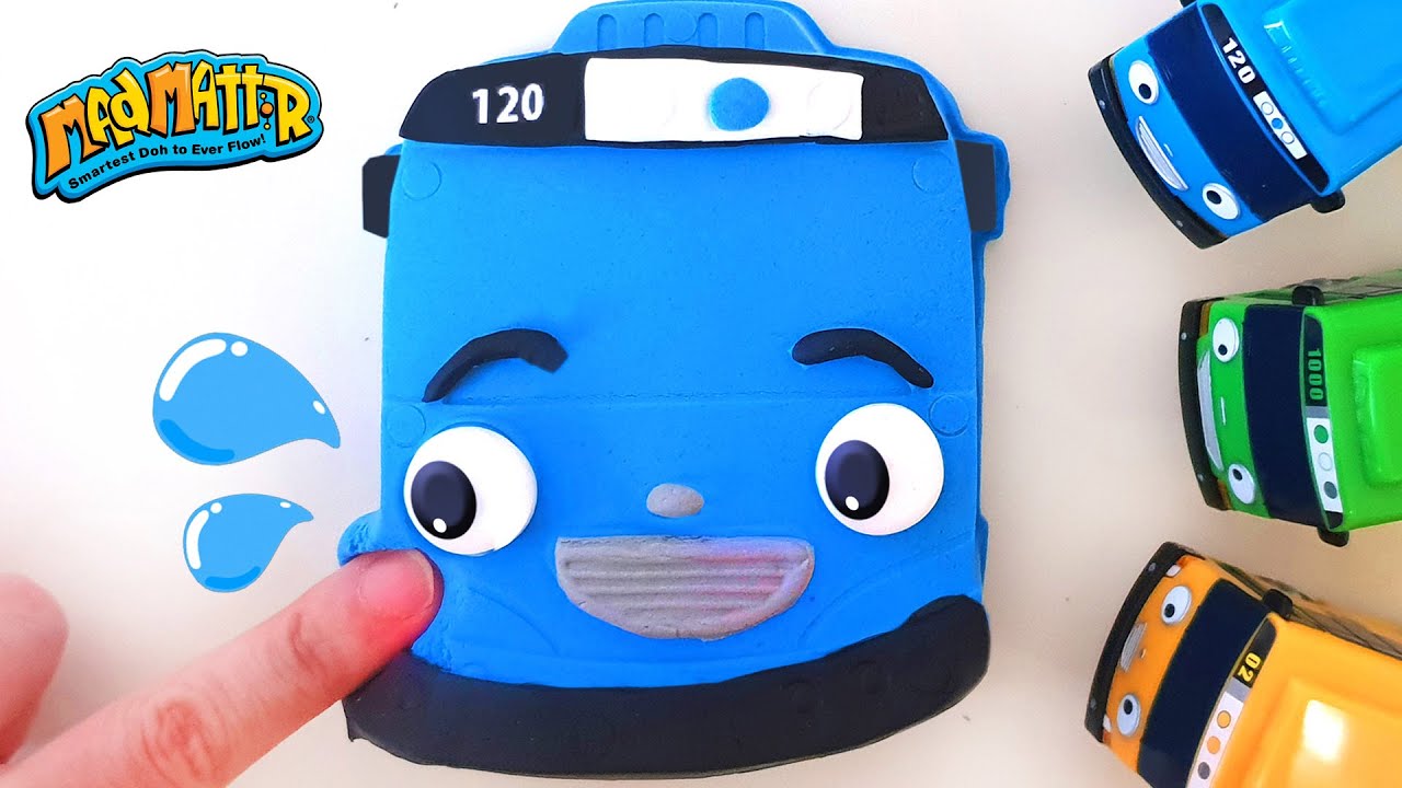 How to make Tayo Bus & Rainbow Cake with Mad Matter Magic Sand - CLAY ART TV