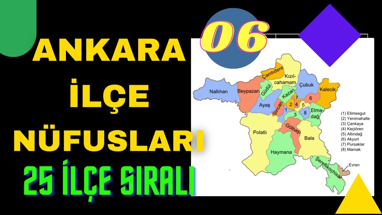 Ankara İlçe Nüfusları - Sıralı Liste - Ankara Nüfusu Ne Kadar?