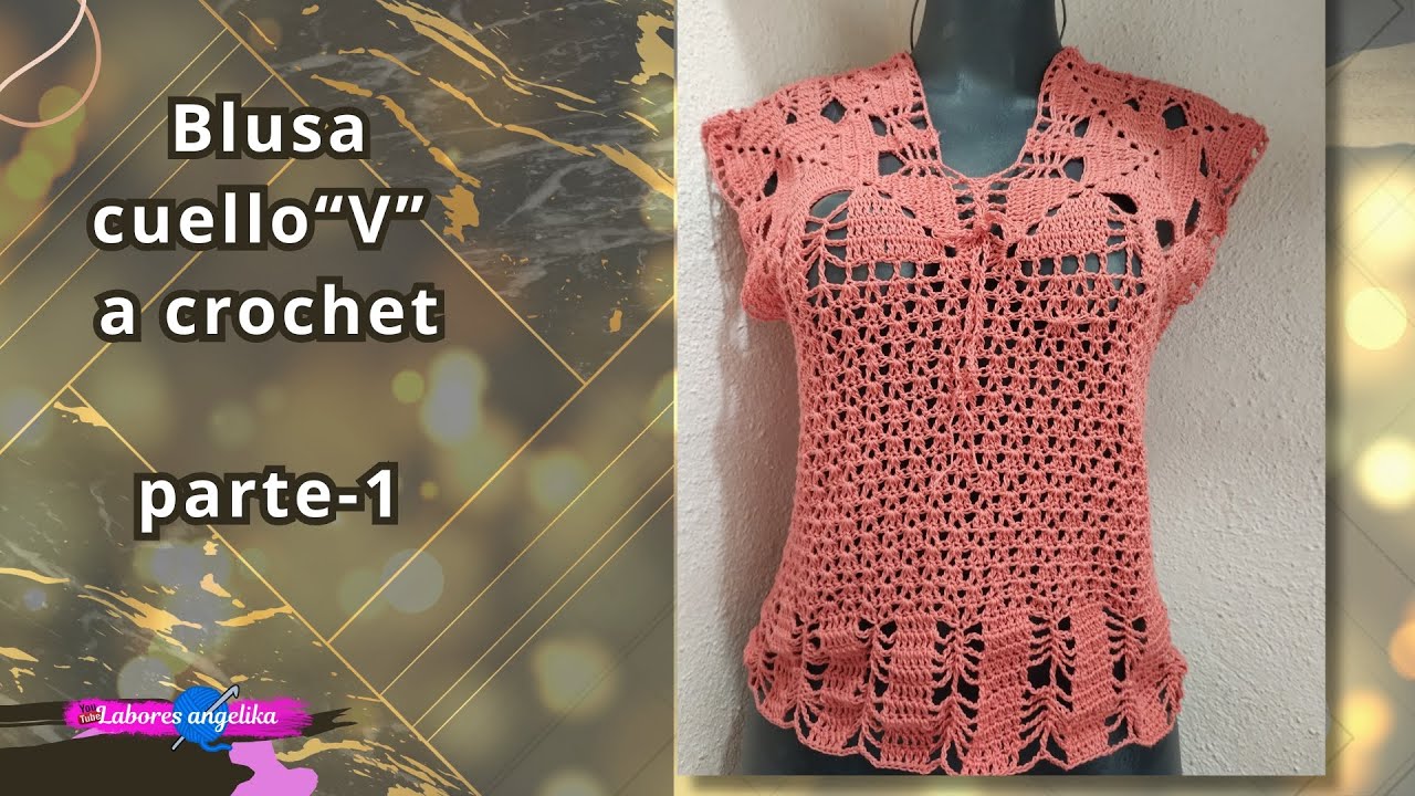 Blusa cuello V a crochet parte 1 #tejido #crochet #facil #tutorial
