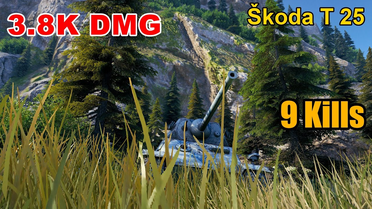 Škoda T 25 - 3.8K Damage - 9 Kills - Map: Serene Coast - Server: EU | World of Tanks