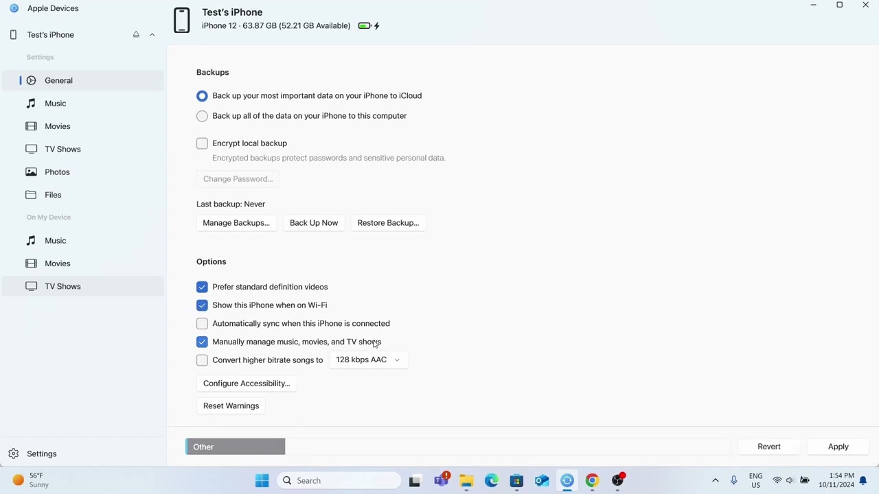 iPhone 16 Pro Max &ndash; WLAN-Synchronisierung aktivieren