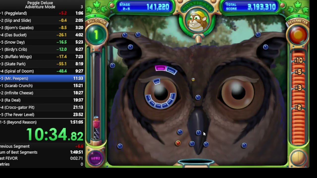 Peggle Speedrun in 1:34:16!