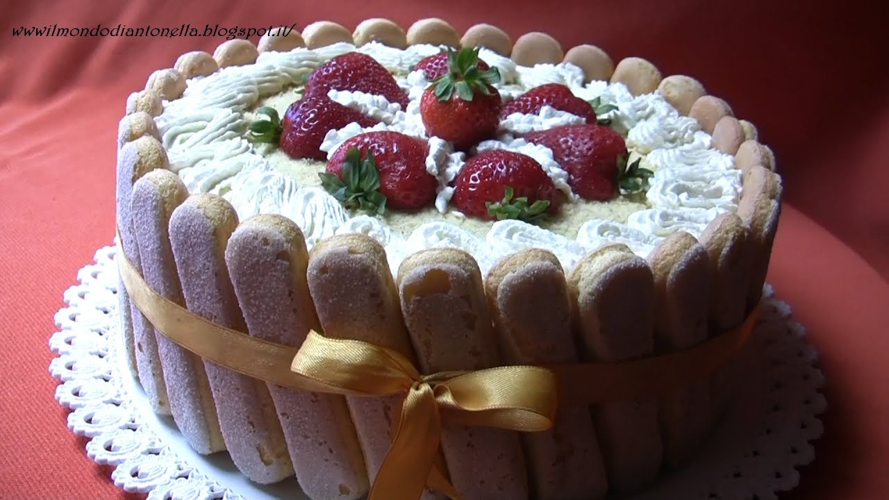 Torta fragole e Savoiardie ,RICETTA SEMPLICE e VELOCE