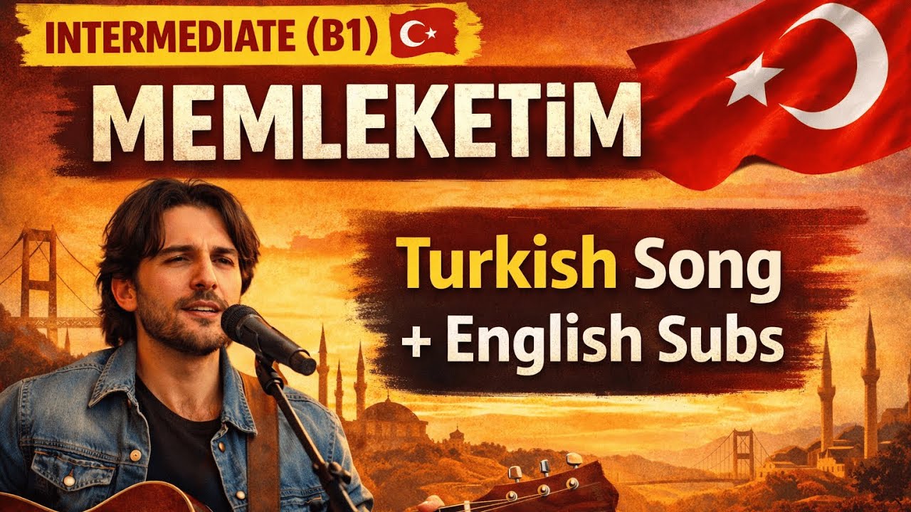 INTERMEDIATE (B1) TURKISH SONG WITH ENGLISH SUBTITLES-Memleketim