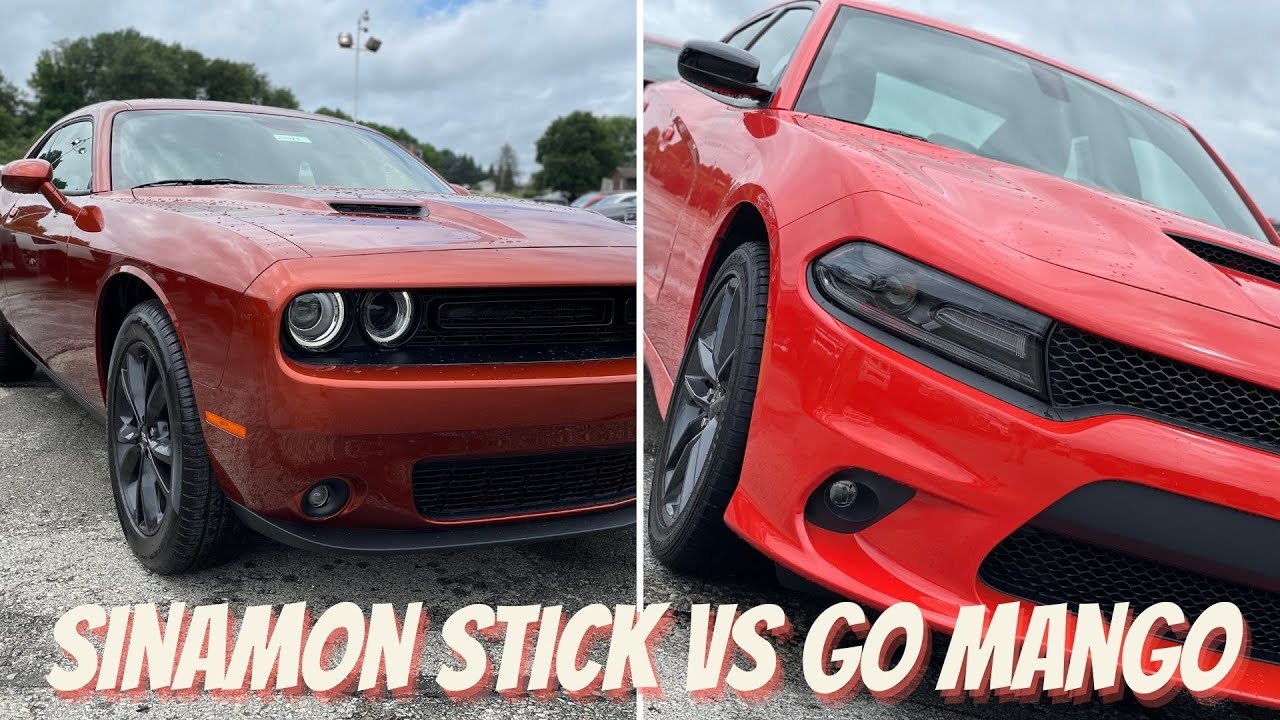 Go Mango vs Sinamon Stick | Color Comparison - 2021 Dodge Challenger/Charger