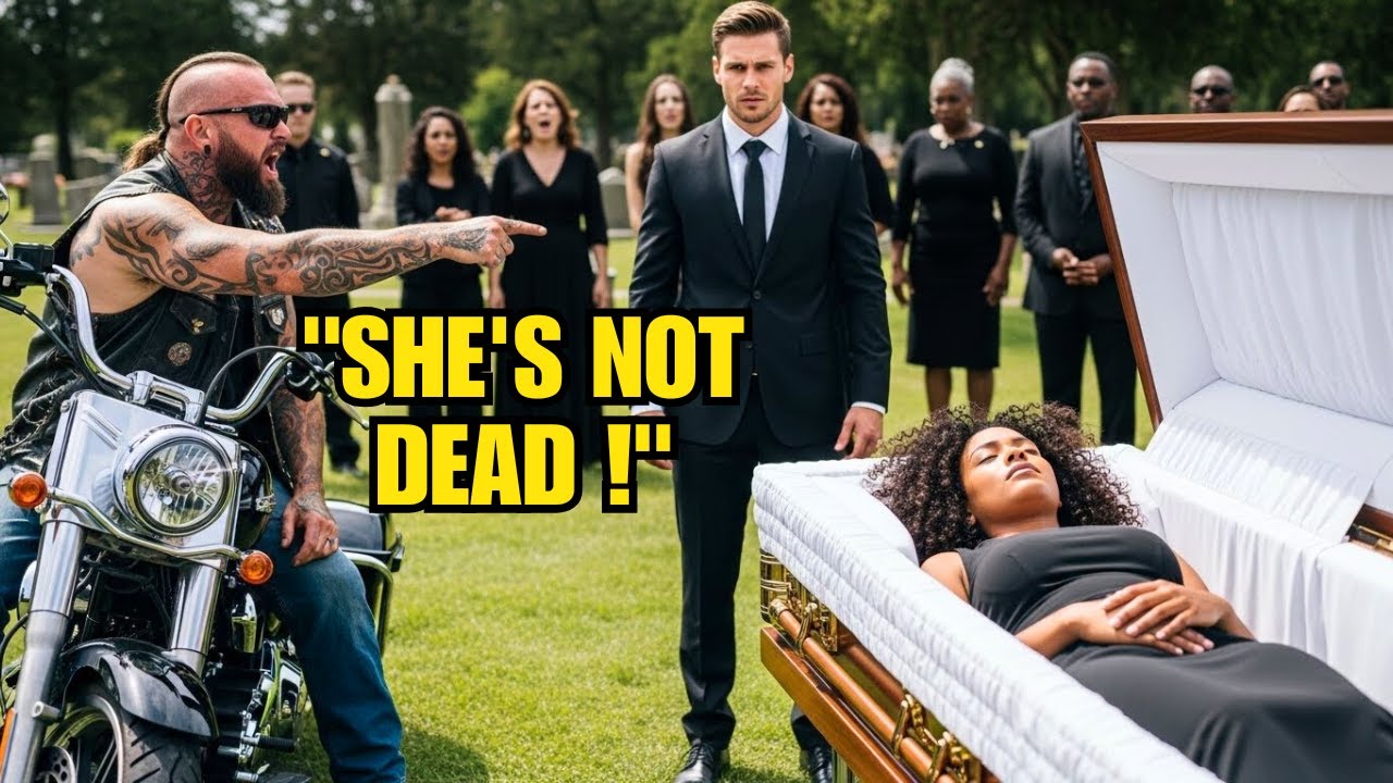 She's Not Dead, The Biker Stops Billionaire's Funeral to Save Her — What Happened Next Shocked