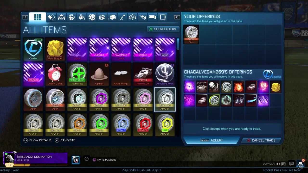 Selling my WHITE APEX! Rocket league
