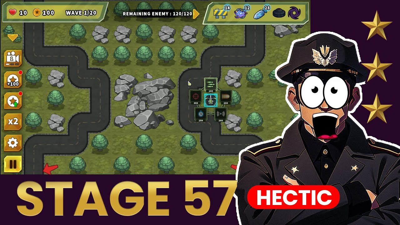 HECTIC!!! Turret Defense King - Stage 57 Playthrough