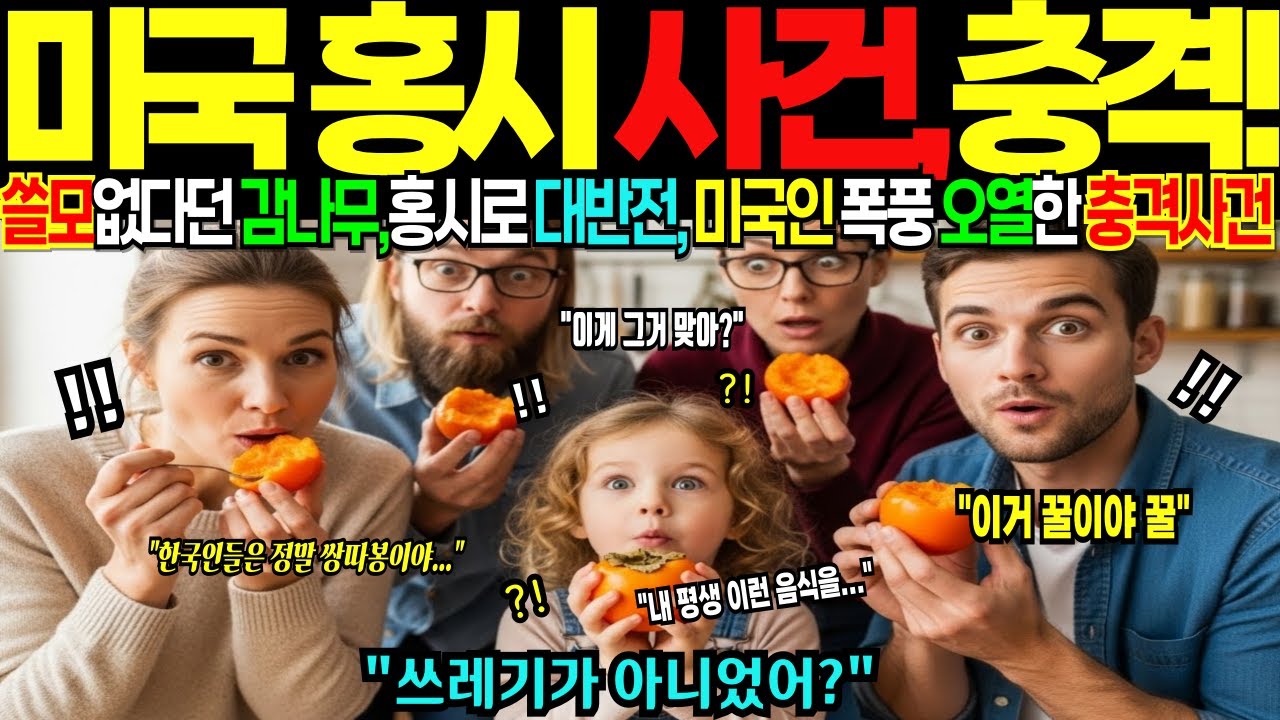 [해외감동사연] 미국, 쓰레기 감나무의 충격 대 반전! 한국 어머니의 꿀맛 홍시로 미국 전역 감나무 열풍, 초토화!