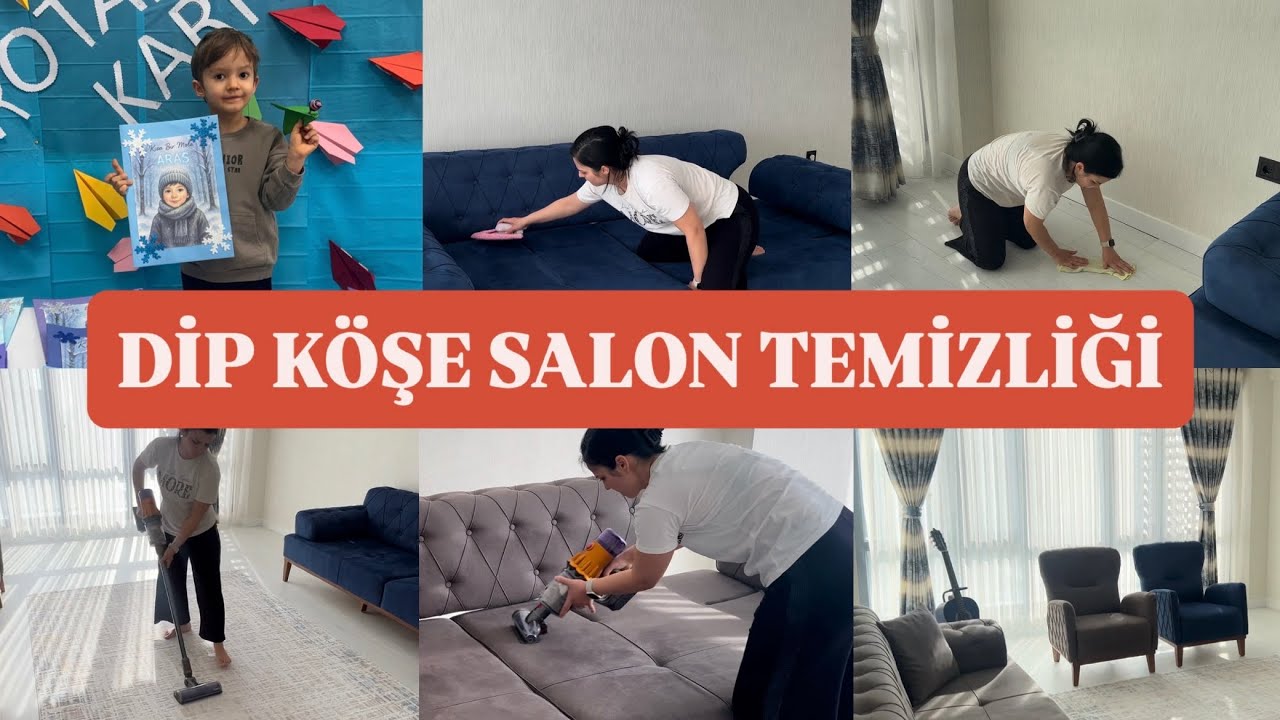 KARNE ALDIK 🤍 DİP KÖŞE SALON TEMİZLİĞİ ✅ KOLTUKLARI SİLDİM 💁🏻‍♀️ SÜPÜRGE YER SİLME TEMİZLİK VLOG 😍