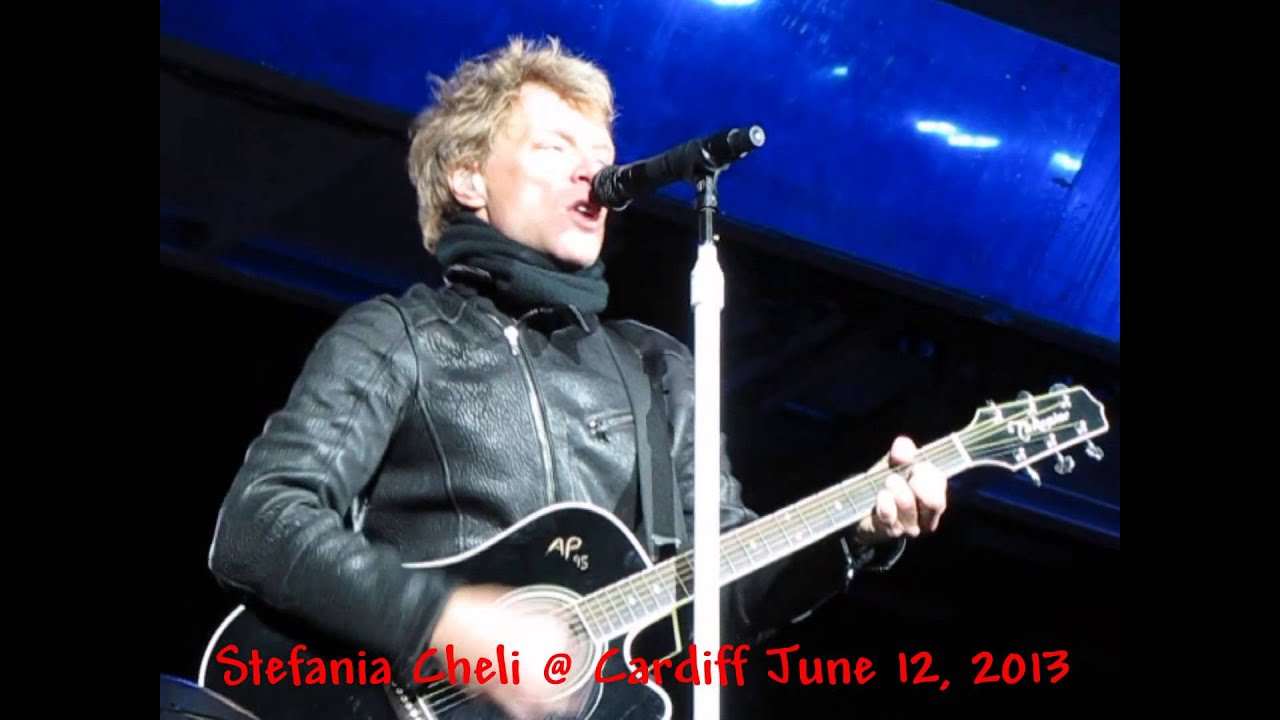 Bon Jovi Live Cardiff 2013  Never Say Goodbye, Blaze Of Glory, Livin'On A Prayer acoustics