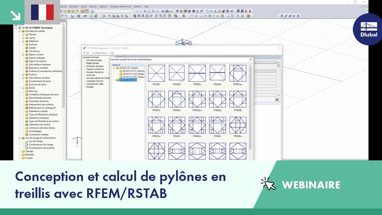 Webinaire: Conception et calcul de pylônes en treillis avec RFEM/RSTAB