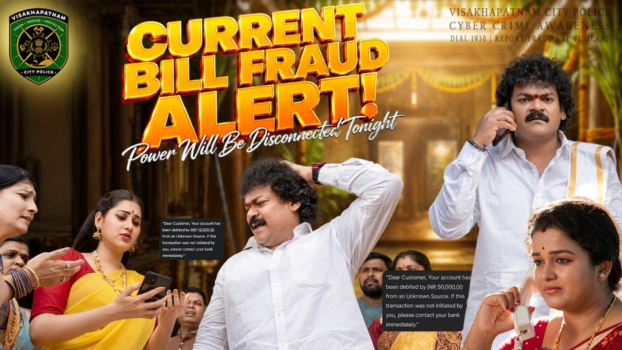 Electricity Bill Scam Exposed! ⚡ Watch & Stay Safe | Vizag City Police Cyber Awareness Short Film