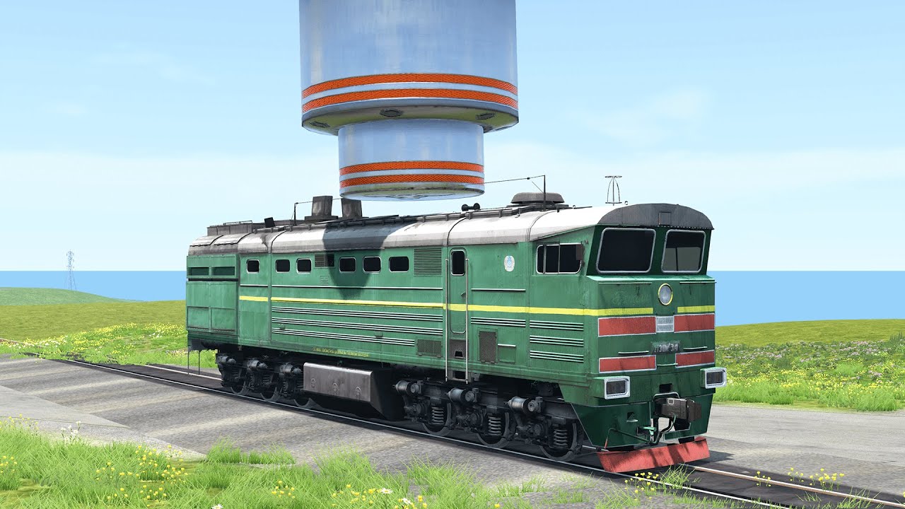 Hydraulic Press vs Trains &ndash; BeamNG.Drive