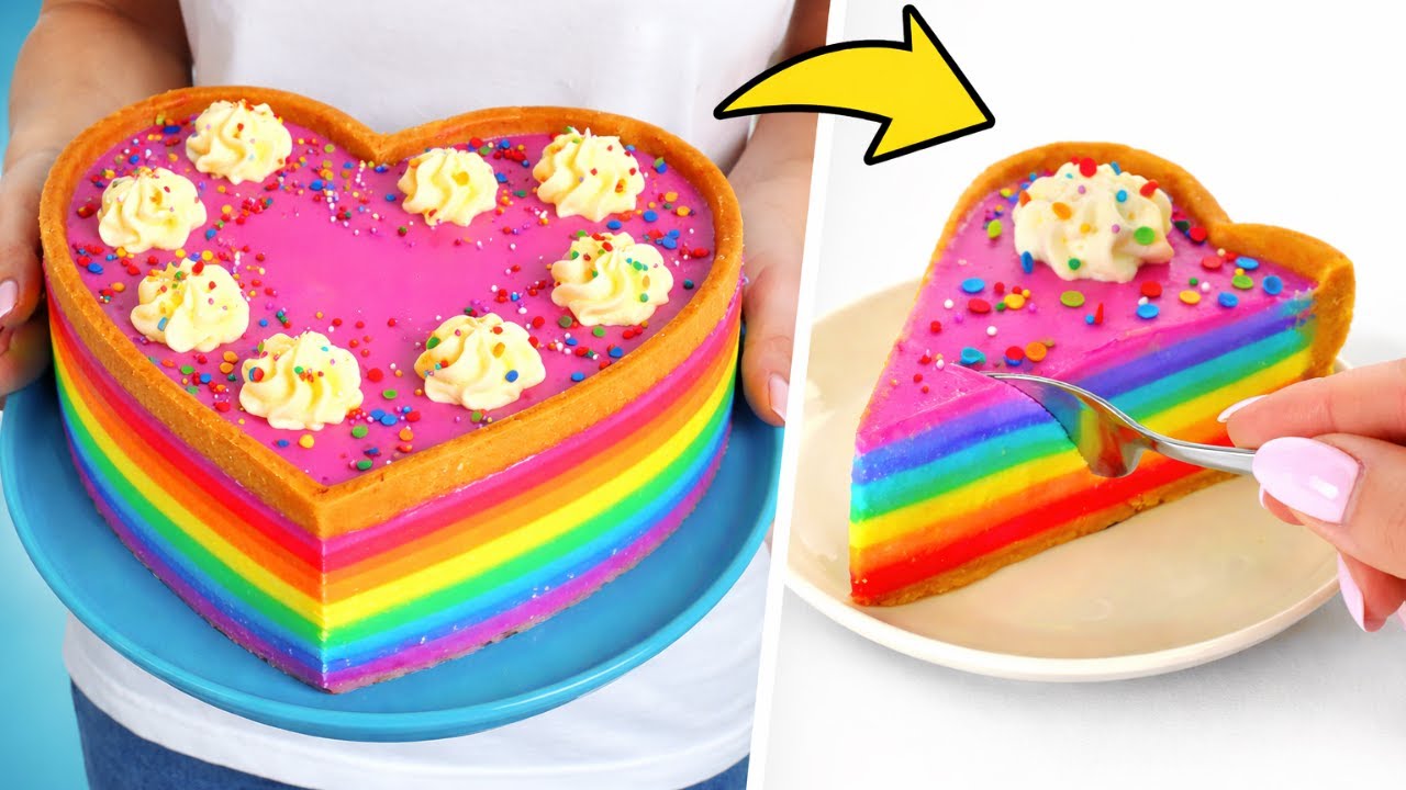 Радужный чизкейк без выпечки самый яркий десерт 🌈🍰🎉