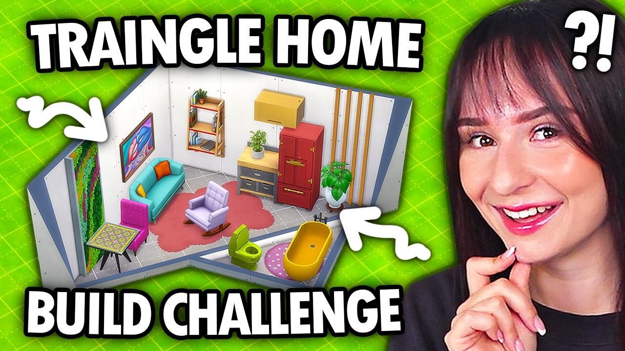 Every room is a TRIANGLE build challenge in The Sims 4