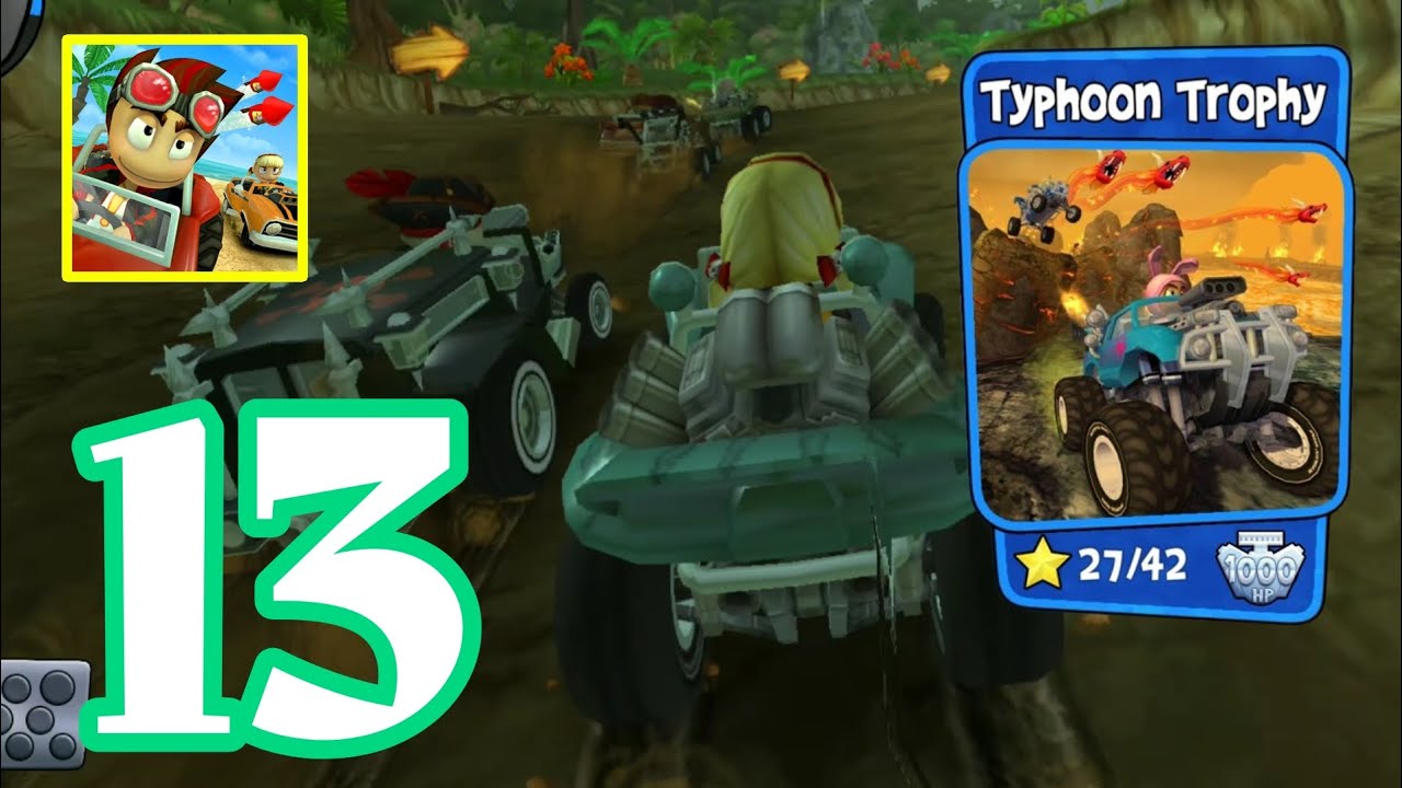 Beach Buggy Racing - Gameplay Walkthrough Part 13 -  Typhoon Trophy Level 1 - 9 (Android, iOS)