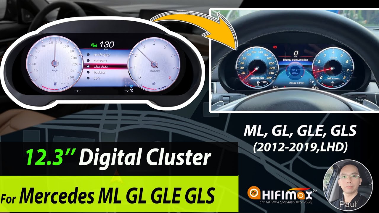 12,3-дюймовая цифровая приборная панель для Mercedes-Benz ML GL GLE GLS 2012-2019 W166 X166 LHD