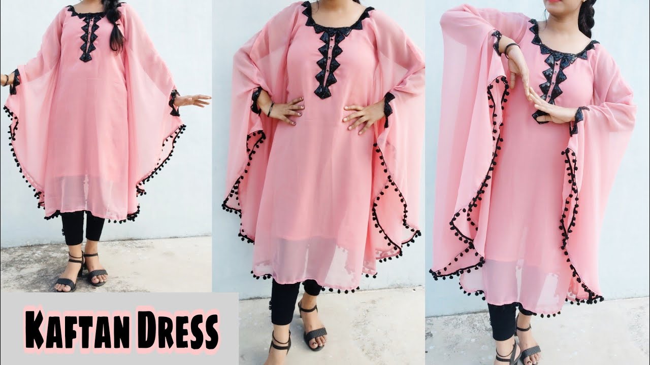 Butterfly Kaftan Dress Design Cutting & Stitching/ Very Easy Kaftan Kurti Cutting/ long kaftan !!