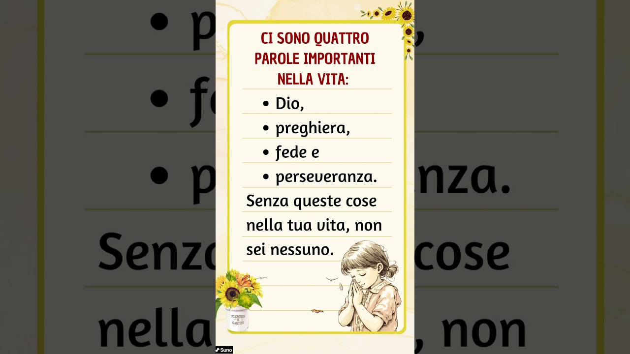 Ci sono quattro parole importanti nella vita Dio, preghiera, fede e perseveranza.  #ges&ugrave; #gesu