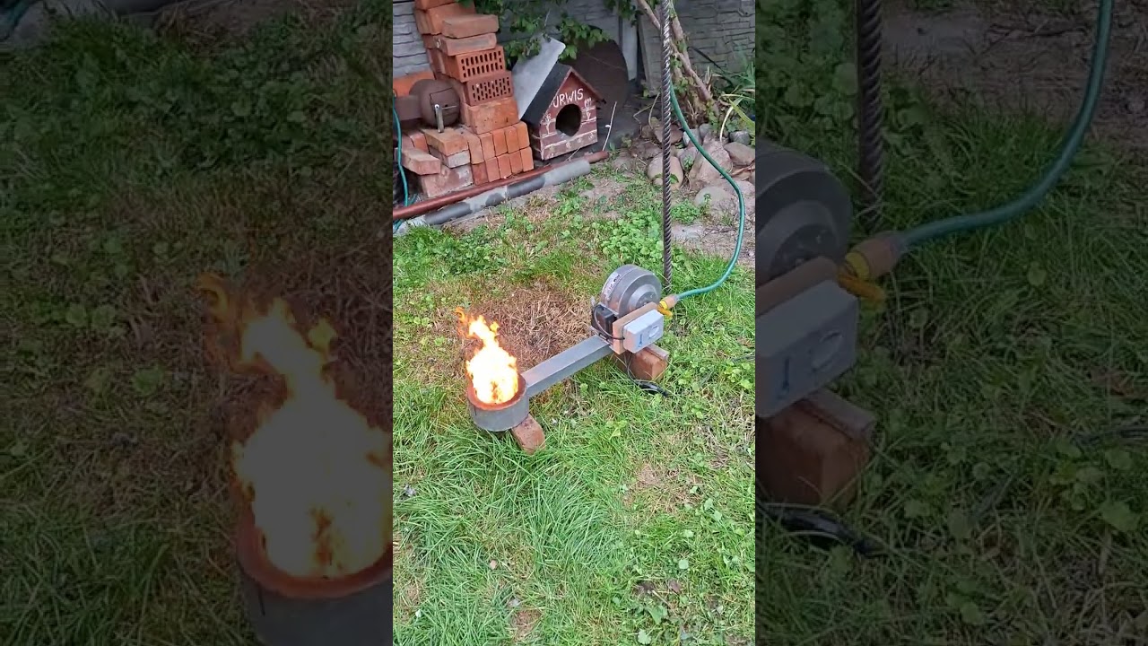 Test palnika na przepracowany olej.