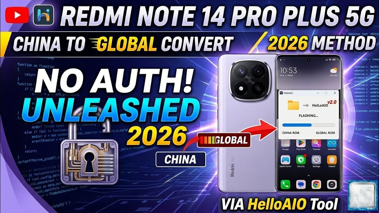 Redmi Note 14 Pro + 5G(amethyst)Temporary Bootloader Unlock Flash China To Global Without Auth 2026
