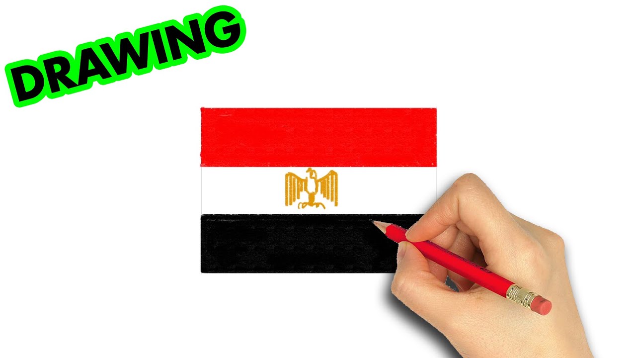 how to draw Egypt flag | Art Therapy