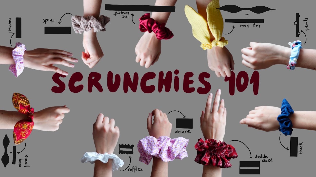 How to make Scrunchies ANY Size, Fabric, Shape and with Accessories | Sewing 101