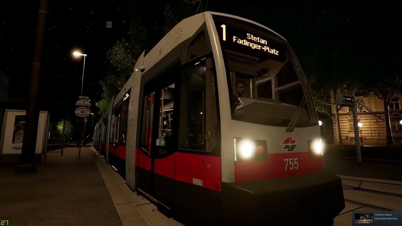 TramSim Vienna: Line 1 at Night with the last route - Episode 1