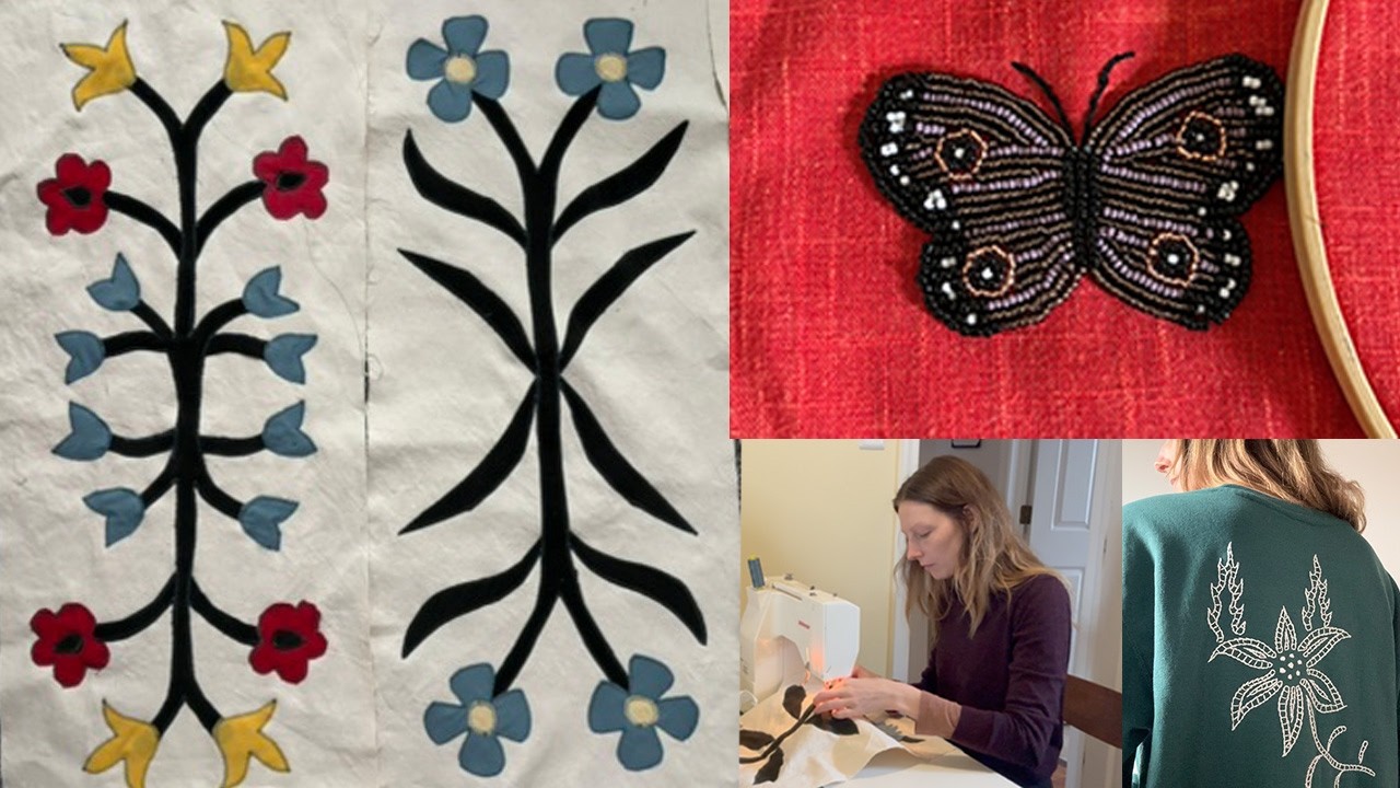 another work day vlog: embroidery, sewing & beading