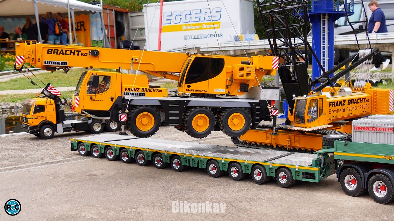 HEAVY HAULAGE RC TRUCK TRANSPORT! SPECIAL RC CRANE! LIEBHERR MOBILECRANE! HANSETRUCKER BREMEN