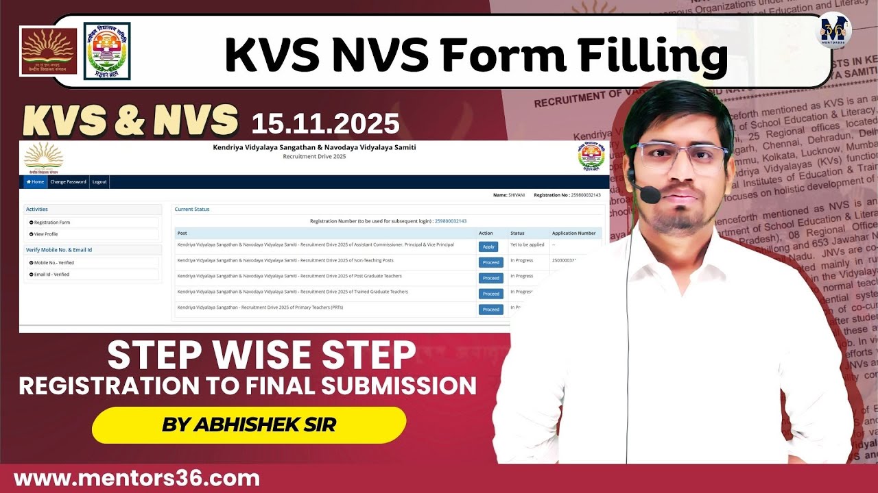 KVS / NVS Form Filling 2025 Tutorial - Step Wise Registration to Final Submission - Do Not Skip This