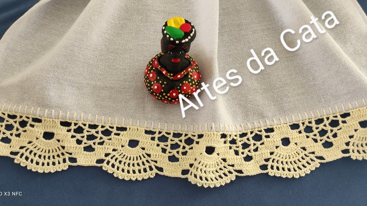 Bico de crochê - 342 - PARA CANHOTO #artesdacata #bicodecroche #panodepratocombicodecroche