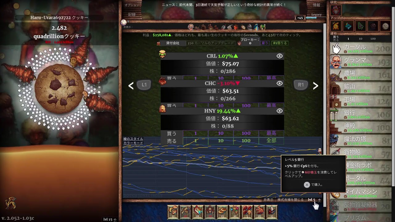 【CS版 Cookie Clicker】【無言配信】放置してます