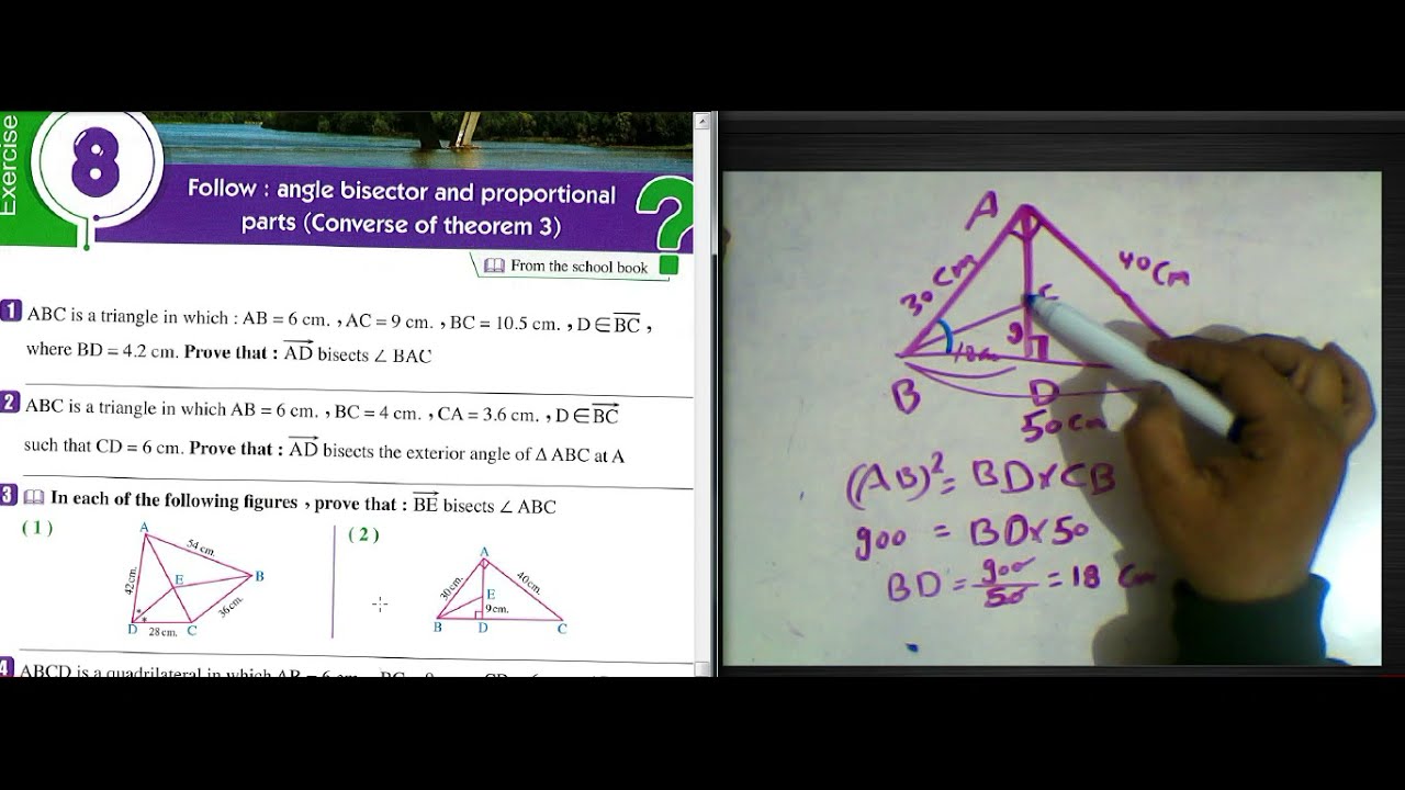 FOLLOW *ANGLE BISECTOR AND PROPORTIOAL PARTS (CONVERSE OF THEVTHEOREM 3)