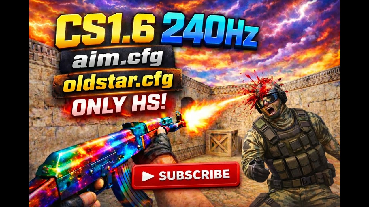 ⭐♕Cs 1.6 240hz aim.cfg 99.5 fps | only hs | Pro settings !♕⭐