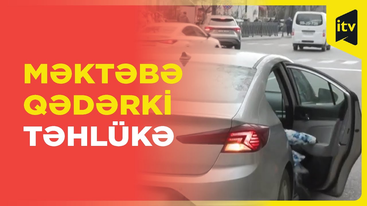 Təhsil müəssisəsinin qarşısına çəkilən avtobus zolağı məktəbliləri təhlükəyə atır