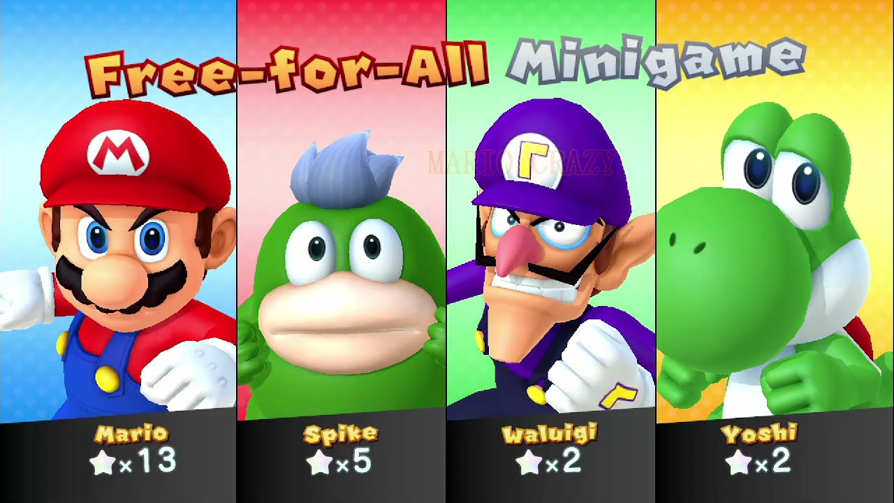 Mario Party 10 Custom Maps Yoshi vs Spike vs Waluigi vs Mario
