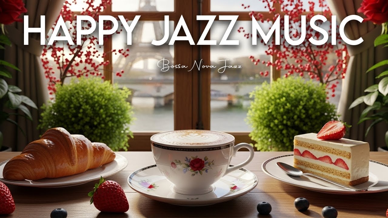 Happy Jazz Music ☕ Gentle Bossa Nova Coffee Ambience for Peaceful Focus and Happy Mood