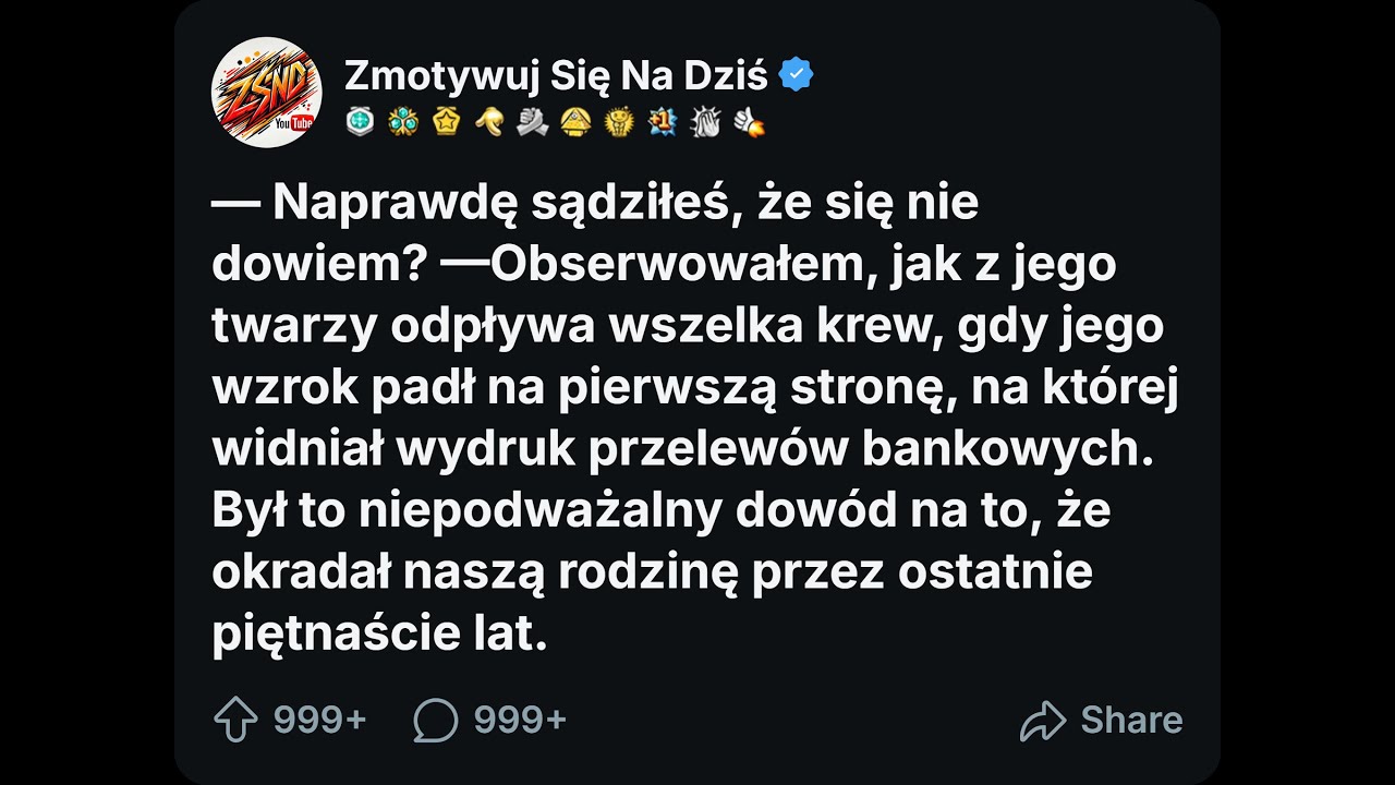 Naprawdę sądziłeś, że się nie dowiem? —Obserwowałem, jak z jego twarzy odpływa wszelka krew...