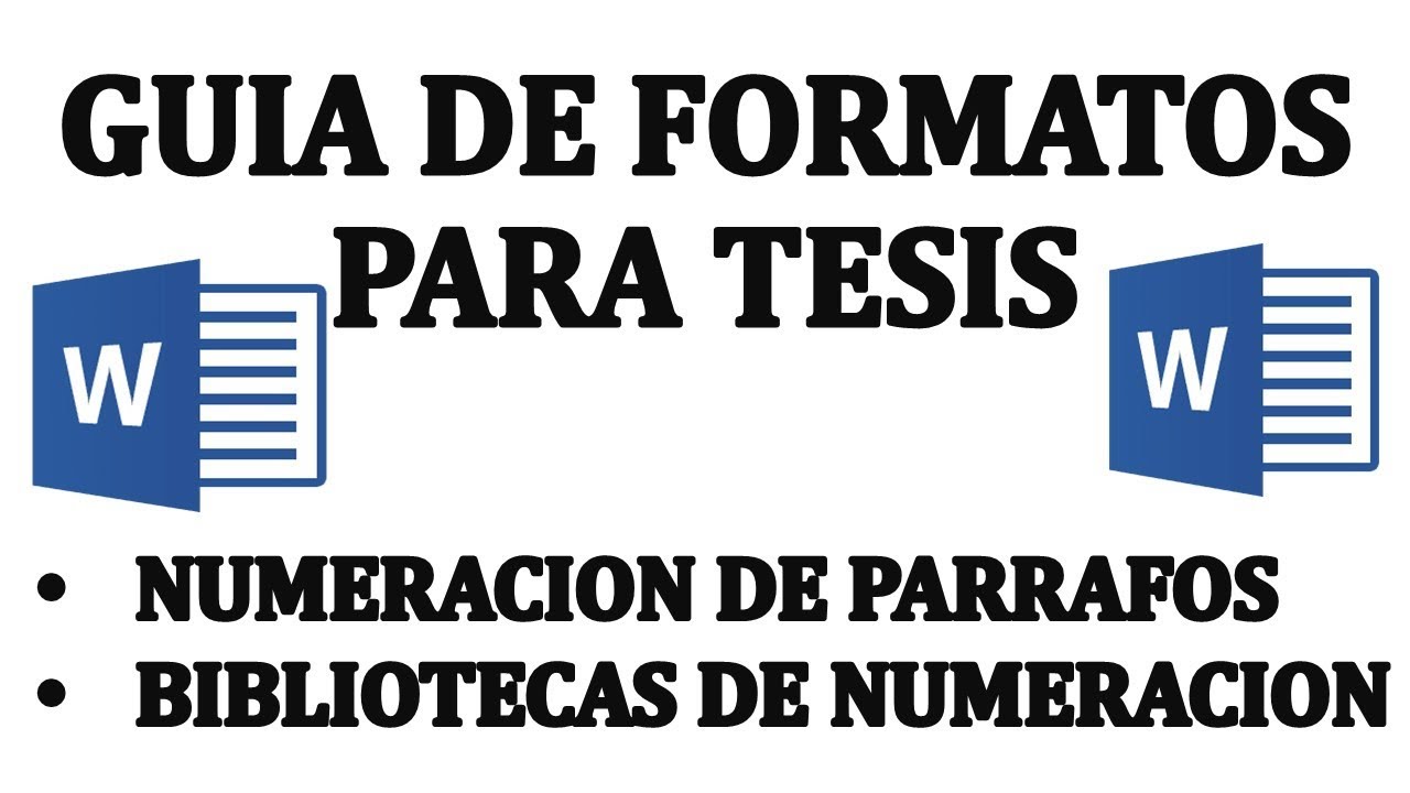 Haz tu Tesis con NUMEROS DE PARRAFOS, BIBLIOTECAS DE NUMERACION, VIÑETAS E INTERLINEADO de parrafos.