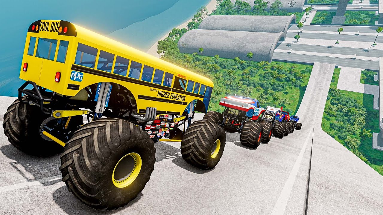 Epic High Speed Monster Jumps #82 | Monster Trucks & Cars - Beamng Drive