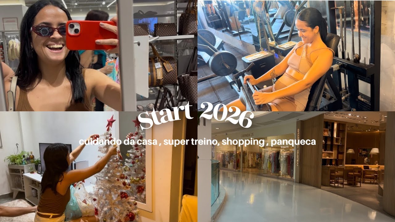 desfazendo decor de Natal, panqueca fit, novidades de shopping, piscina pro dog, treino 