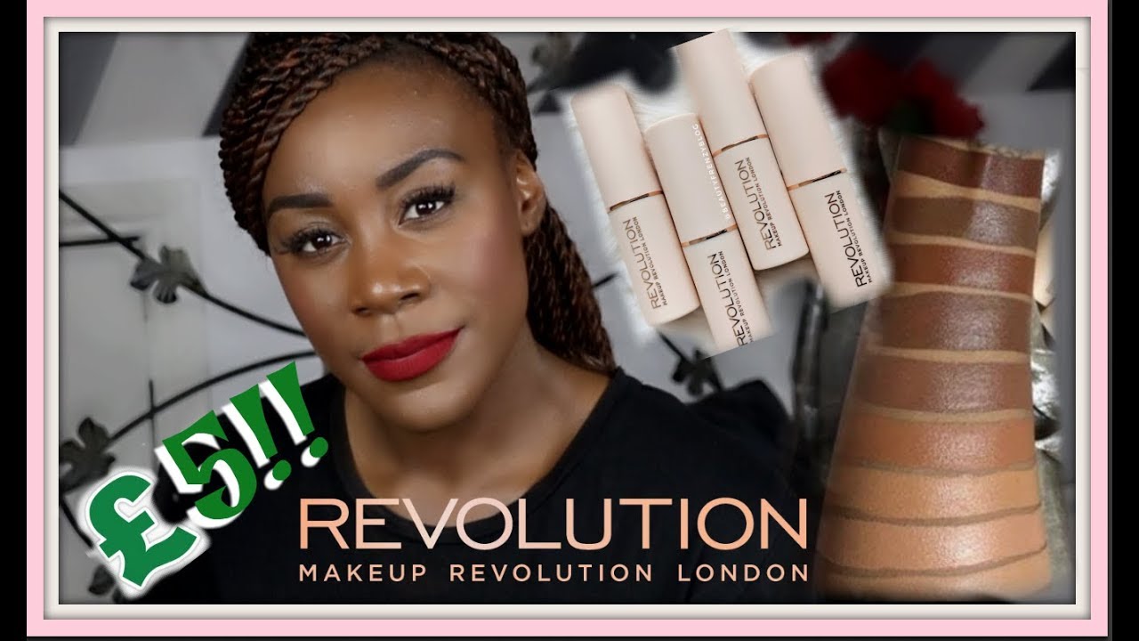NEW MAKEUP REVOLUTION FAST BASE FOUNDATION STICK |  DARK SKIN | SWATCHES & REVIEW