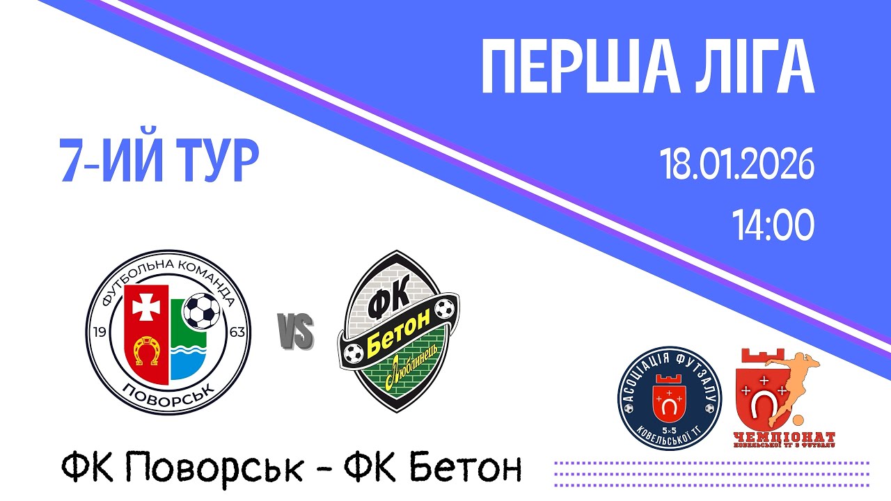 ФЦ Поворськ-ФК Бетон|ЧКТГ з футзалу 2025-26|Перша ліга|7 тур