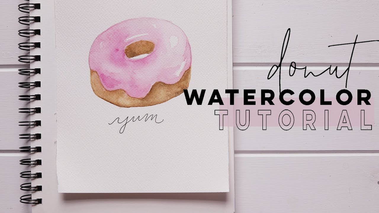 Cute Donut Painting | Beginner Watercolor Tutorial