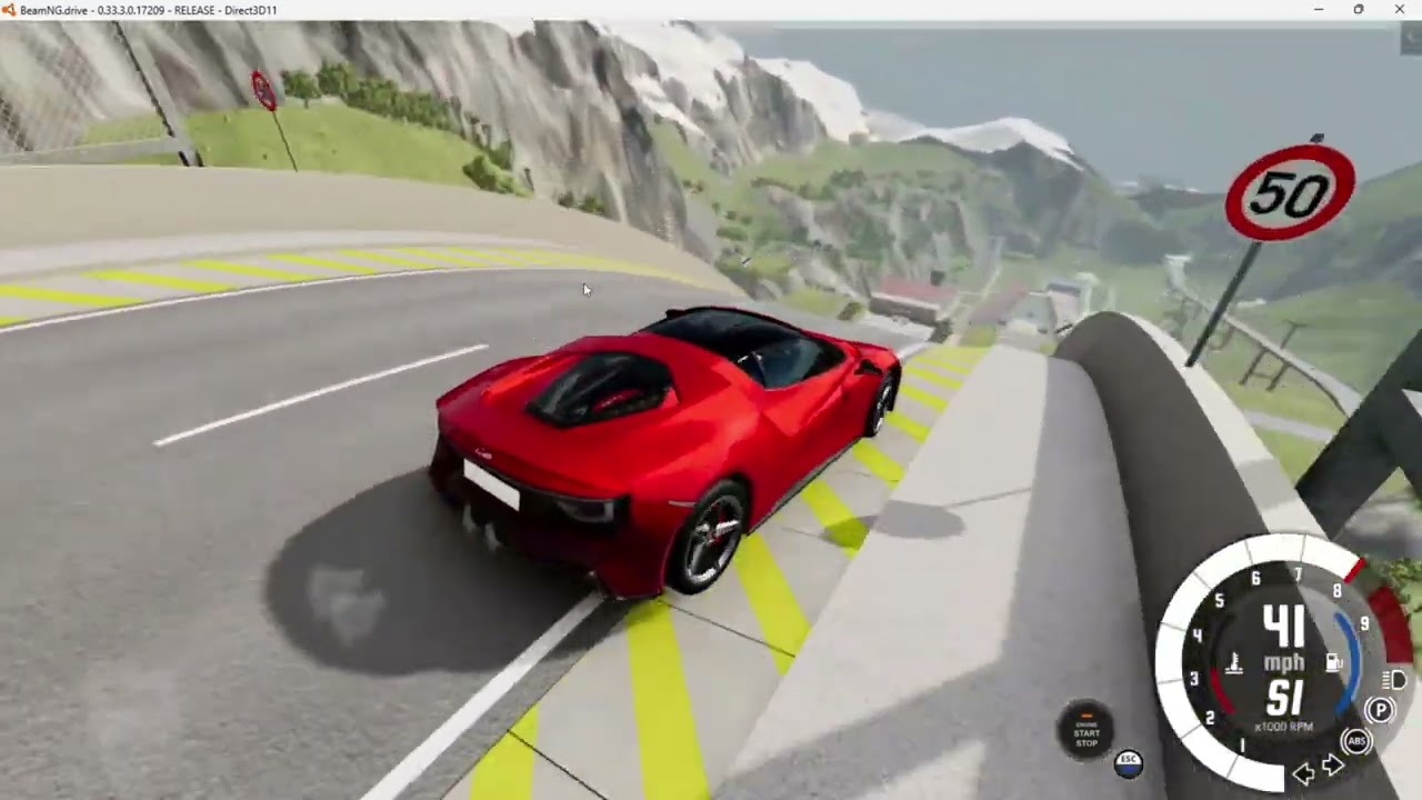 Cars drive down A hill- BeamNG Drive