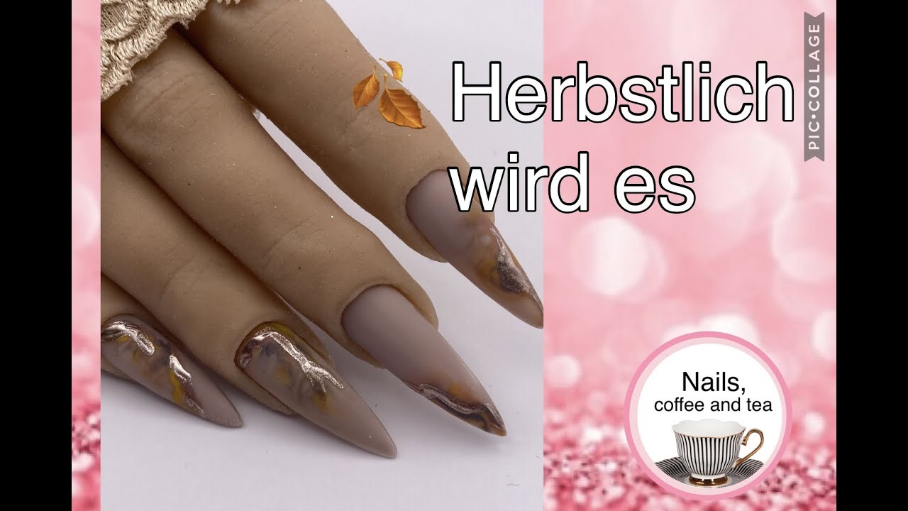 Nageldesign/ Herbstliches Marble-Design