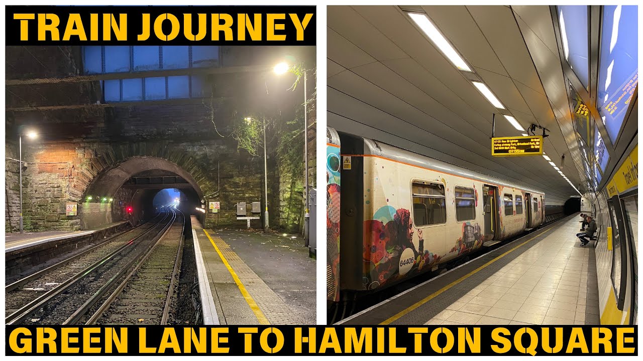 Journey from Green Lane to Hamilton Square Station in Birkenhead, Wirral, U.K.